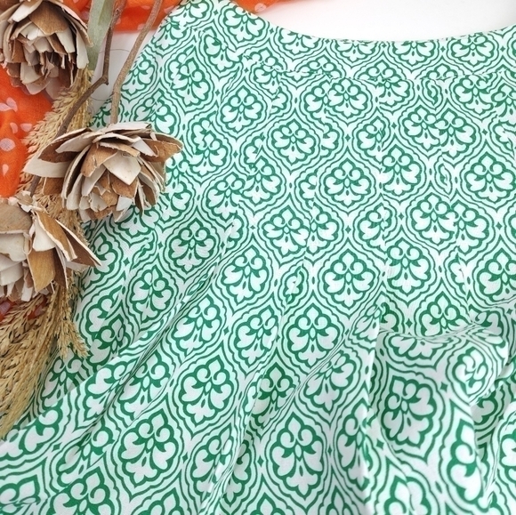 New Anthropologie Thml Green White Pleated Skirt Sz S - Picture 5 of 10